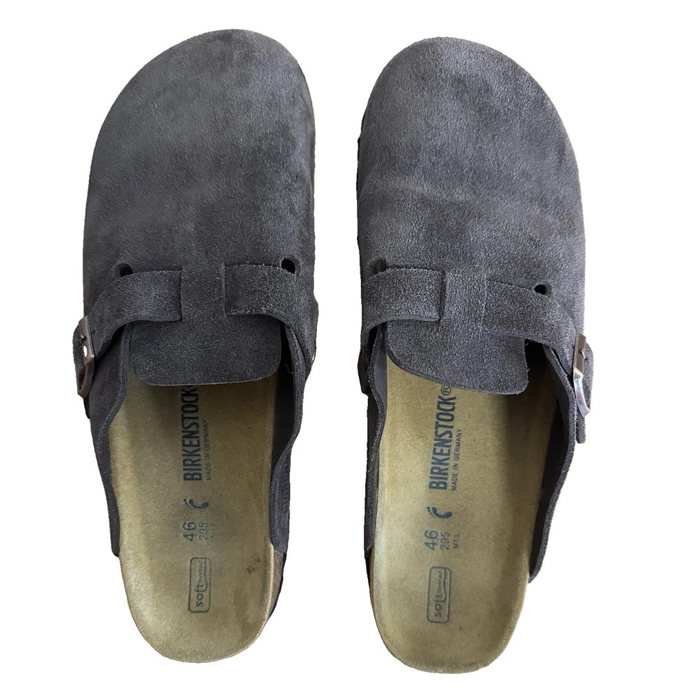 Birkenstock Suede Clogs Boston Leather Soft Footbed Unisex EU Size 46 Mens 13